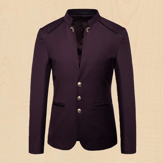 CEHVOM Manteau de Costume Décoratif à Boutons pour Hommes, Mode Décontractée d'Automne