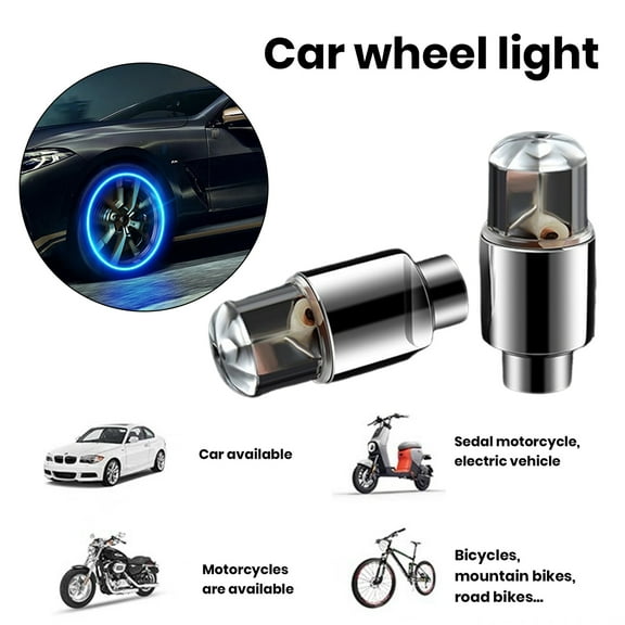 Taosunzt 8Pcs Luminous Valve Stem Caps Car Hub LED Lights Super Bright Waterproof Auto On/Off Enhanced Visibility Universal Tire Valve Caps Red