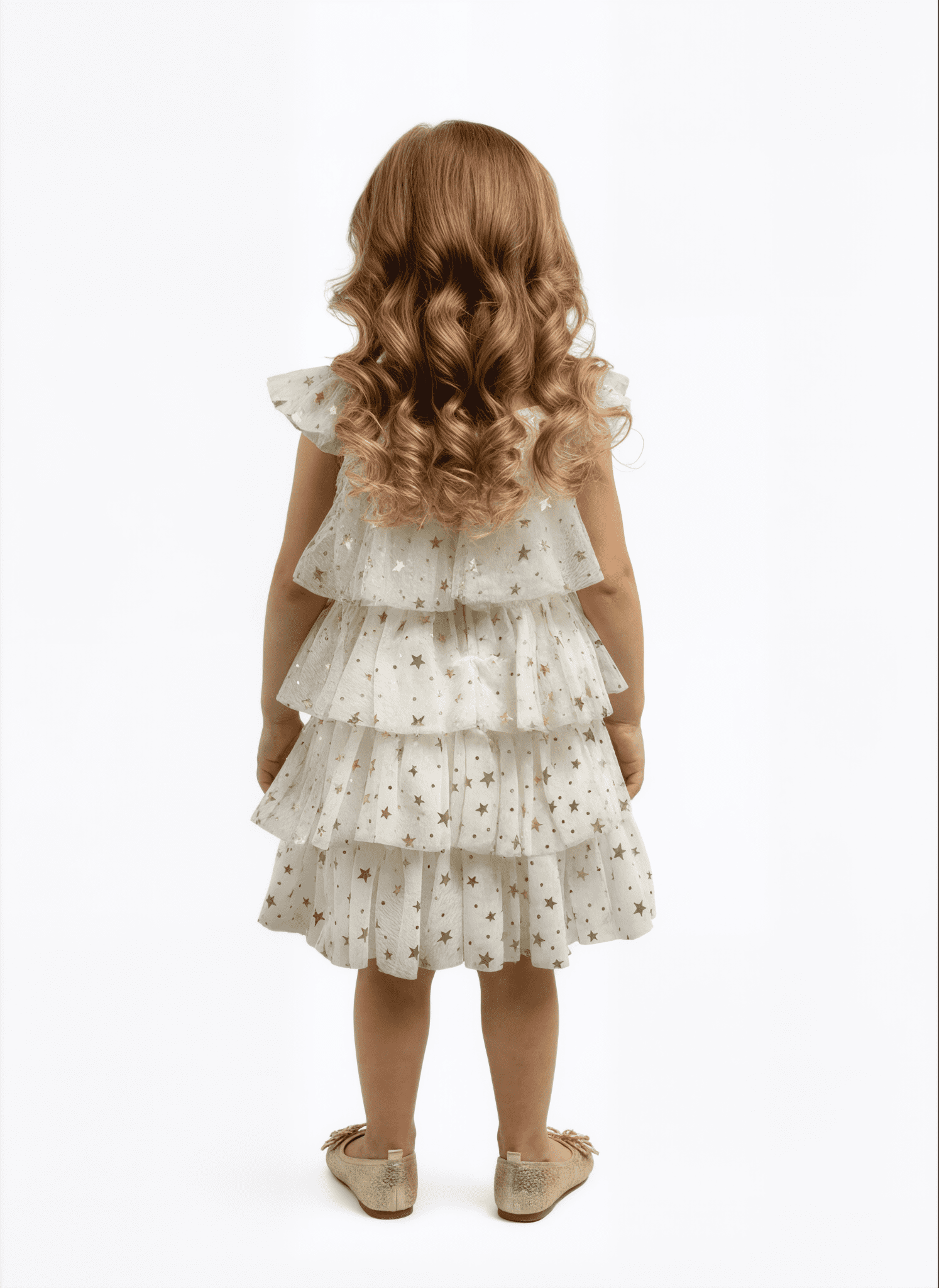 Dreaming of Lucy Toddler Girls Shimmer Tiered Ruffle Dress with Short Sleeves, Sizes 12M-5T
