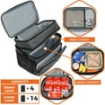 thumbnail image 5 of OPUX Insulated Lunch Bag for Men Women, Large Dual Compartment Cooler Bag, Soft Two Deck Lunch Box for Work School Picnic, Leakproof Lunch Tote with Strap for Kid Adult (Charcoal Gray, Double Deck), 5 of 8