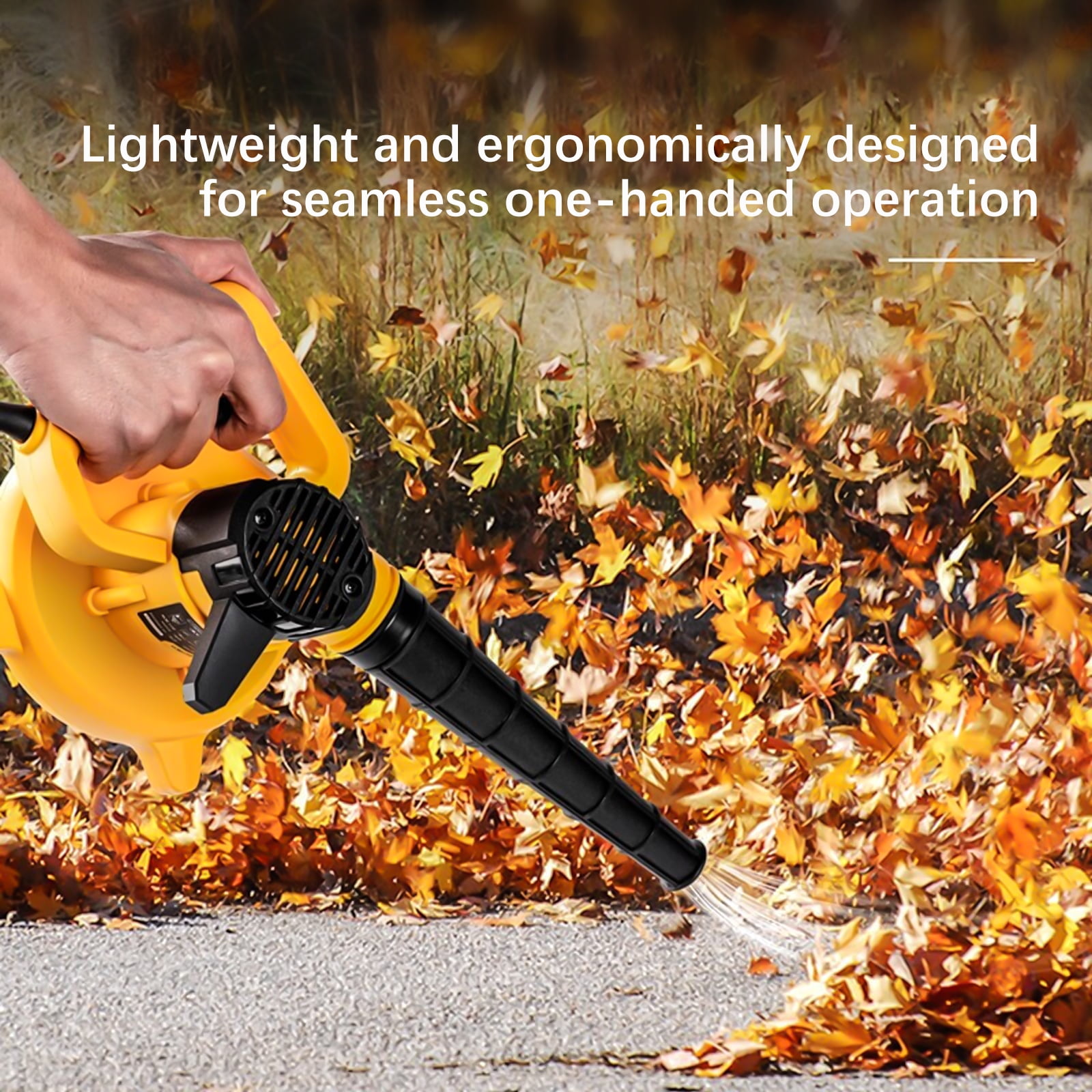 Furnhome Leaf Blower, Cordless Electric Blower, Leaf Blower for Patio Cleaning, Lawn Care (Yellow)