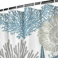 thumbnail image 3 of Beach and Ocean Shower Curtain with Nautical Starfish, Seahorse, and Seashells Print, Tropical Marine Creatures and Coral Pattern, Vintage Seaside Sand Waterproof Fabric with Hooks, 3 of 5