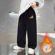 thumbnail image 1 of Pantalones largos de pana para niño para otoño e invierno, pantalones de pierna recta engrosados con terciopelo añadido, pantalones casuales para niños, pantalones largos de poliéster para niños, 1 of 5