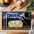 thumbnail image 2 of Cartoon RV Placemats Set&nbsp;of 1 Happy Camping Moon Star Nights Mountain Heat Insulation Washable Place Mats, Non-Slip Table Mats for Dining Table Party Kitchen Decor,13x19 Inch, 2 of 9
