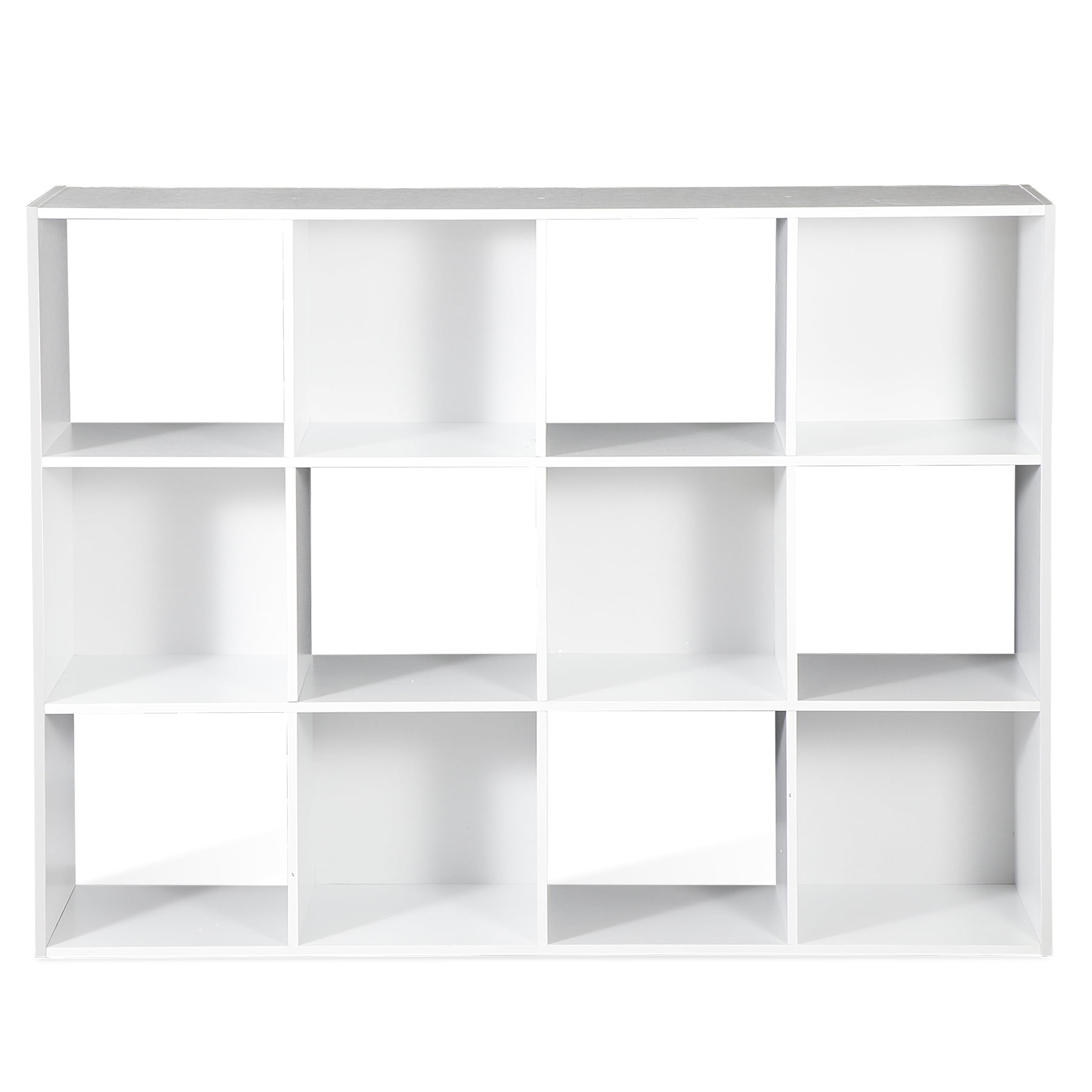 HomGarden 12 Cube Storage Organizer Wood White Bookshelf Cube Bookcase for Home Office