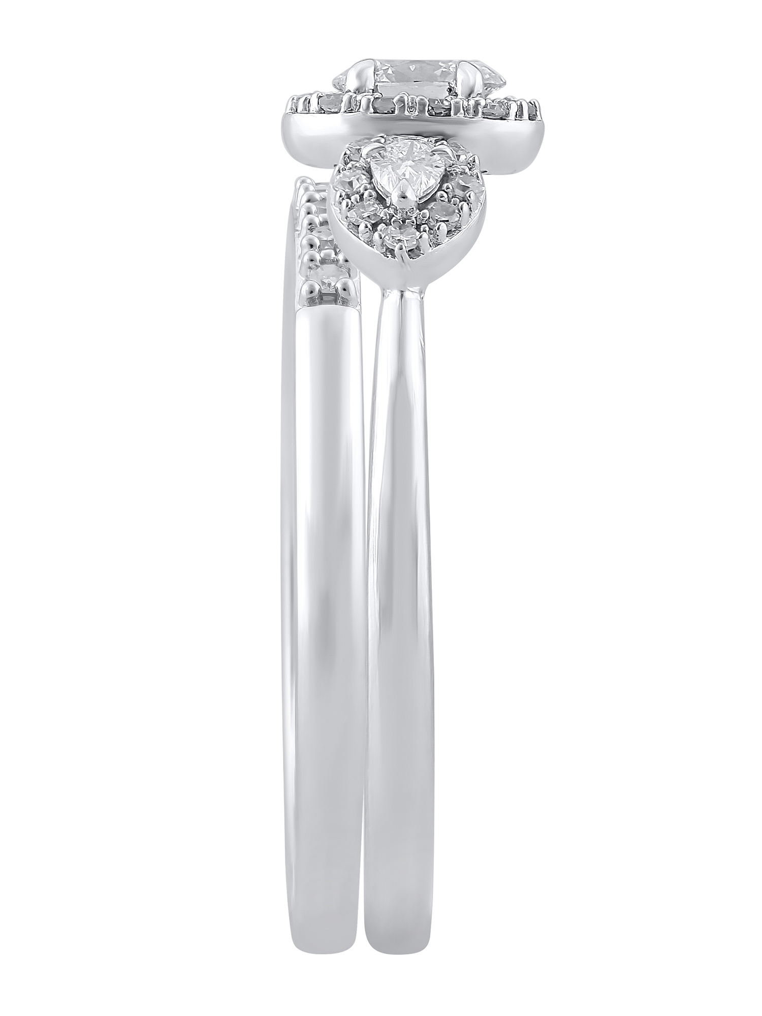 Brilliance Fine Jewelry 1/2 Carat T.W. Lab Grown Diamond Women Bridal Set Ring in 925 Sterling Silver