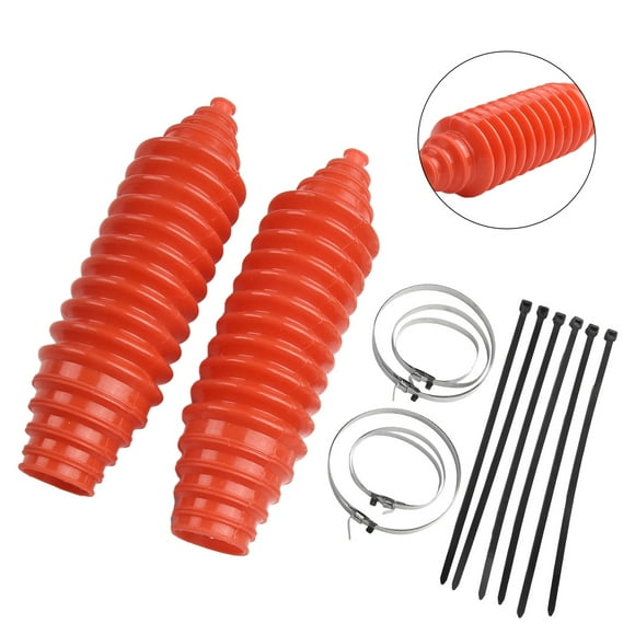 2 Set Silicone Rack And Pinion Steering Boot Pinion Boot Gaiter Kit For Steering Cover And Pinion Cover Red Steering Hood Guard