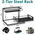 thumbnail image 3 of Under Sink Kitchen Storage Stainless Steel, 2 Sliding Tiers Under Sink Kitchen Shelf, High Quality Under Sink Kitchen Organizer, Multi-Purpose Kitchen Under Sink Storage Lumten, 3 of 5