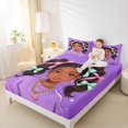 thumbnail image 3 of Castle Fairy Stylish Black Girl Queen Sheets 4 Pieces,Ribbon Bow Queen Sheet Sets,Purple,1 Fitted Sheet, 1 Flat Sheet and 2 Pillowcases, 3 of 6