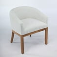 thumbnail image 4 of Mid Century Modern Upholstered Barrel Dining Chairs with Arms,Farmhouse Linen Kitchen & Dining Room Chairs with Natural Hardwood Frame, 19" W Accent Chairs for Living Room,Single Pack,Beige No.8549, 4 of 8