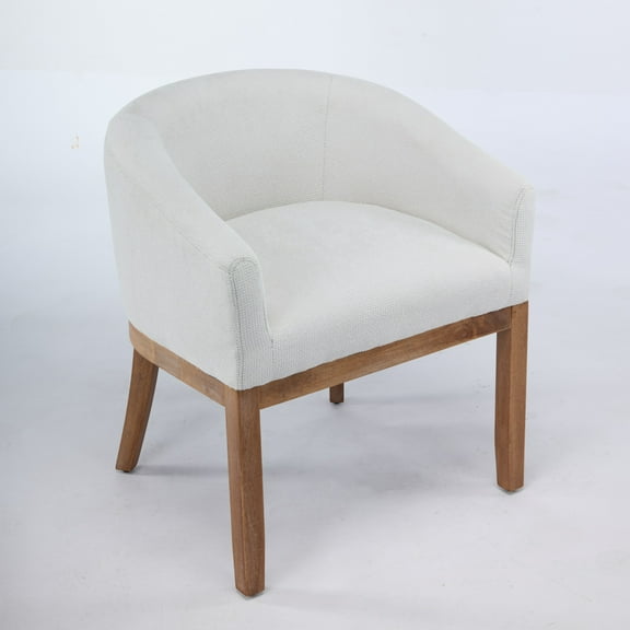 GOMYHOME Upholstered Accent Chair with Solid Rubber Wood Legs, Modern Tub Chair