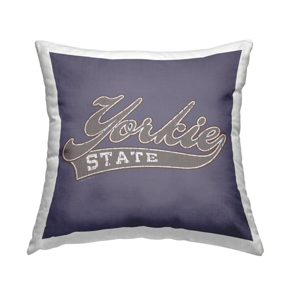 Stupell Industries Vintage College Yorkie State Decorative Printed Throw Pillow Design by Spirit Animals/Life Is High.