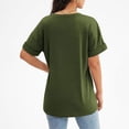 thumbnail image 3 of Womens T Shirts Short Sleeve V Neck Tops Pocket Tee Cute Fit Summer Trendy Soft Casual Tee Tops Comfy Clothes Basic T-Shirt, 3 of 5