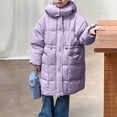 thumbnail image 1 of Parkas de manga larga para otoño e invierno para niños, de color liso, con capucha, de manga larga, gruesas y cálidas, bonitas y casuales, para niños y niñas, parte superior de poliéster., 1 of 8