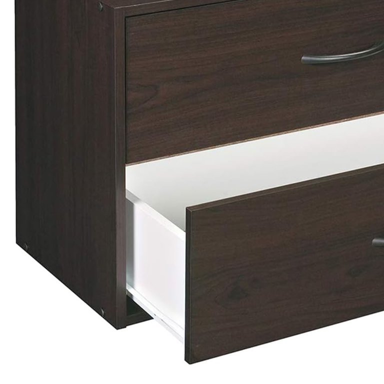 ClosetMaid Stackable 2-Drawer Espresso Wooden Storage Unit Cabinet