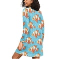 thumbnail image 2 of joogoo Cartoon Clownfish in Sea Women's Long Sleeve Nightgown Sleepwear XXL, 2 of 8