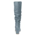 thumbnail image 3 of YDN Women Round Toe Knee High Boots Pull on Slouch Chunky Mid Heels Fashion Winter Daily Dress Shoes Size 5.5 Steel Blue, 3 of 4
