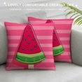thumbnail image 3 of Creowell Soft Throw Pillow Covers Decorative Summer Fruits Theme Pink Cartoon Watermelon Square Cushion Cover Throw Pillow Case for Home Live Room, 3 of 5