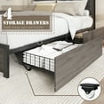 thumbnail image 5 of LIFEZONE Rustic Full Size Medium Density Fiberboard Platform Bookcase Bed with 4 Drawers, Grey, 5 of 7