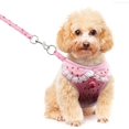 thumbnail image 5 of Arnés y correa de chaleco de malla ajustable para mascotas con linda campana para cachorros, perros y gatos pequeños y medianos, fresa rosa, S: cofre 9.5-14quot; Feliz Sencillez, 5 of 5