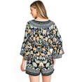 thumbnail image 2 of Flying Tomato Women's Juniors Boho Playsuit Printed Summer Romper  (S, Navy), 2 of 4