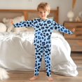 thumbnail image 6 of Blue Background Pattern Cotton Pajamas 2 Piece Set Sleepwear Soft and Comfortable Homewear Nightwear, 6 of 7