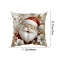 thumbnail image 3 of HomeKingdee White Relief Aesthetic Christmas Throw Pillow Covers, Soft Comfy Xmas Santa Claus Trees Pillow Cases, Poinsettia Snowman Reindeer 3D Decor, 3 of 6