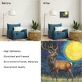 thumbnail image 4 of Original Art Print of a White Stag Beneath a Starry Night Sky - Enchanting Deer Wall Decor Poster, 4 of 6