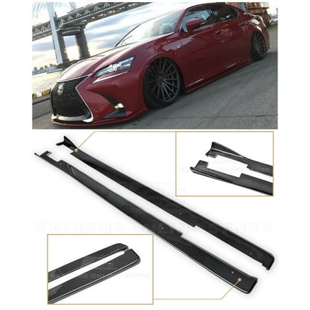 - For 2013-Present Lexus GS-Series JDM Lexon Style CARBON FIBER Side Skirts Rocker Panel Extension