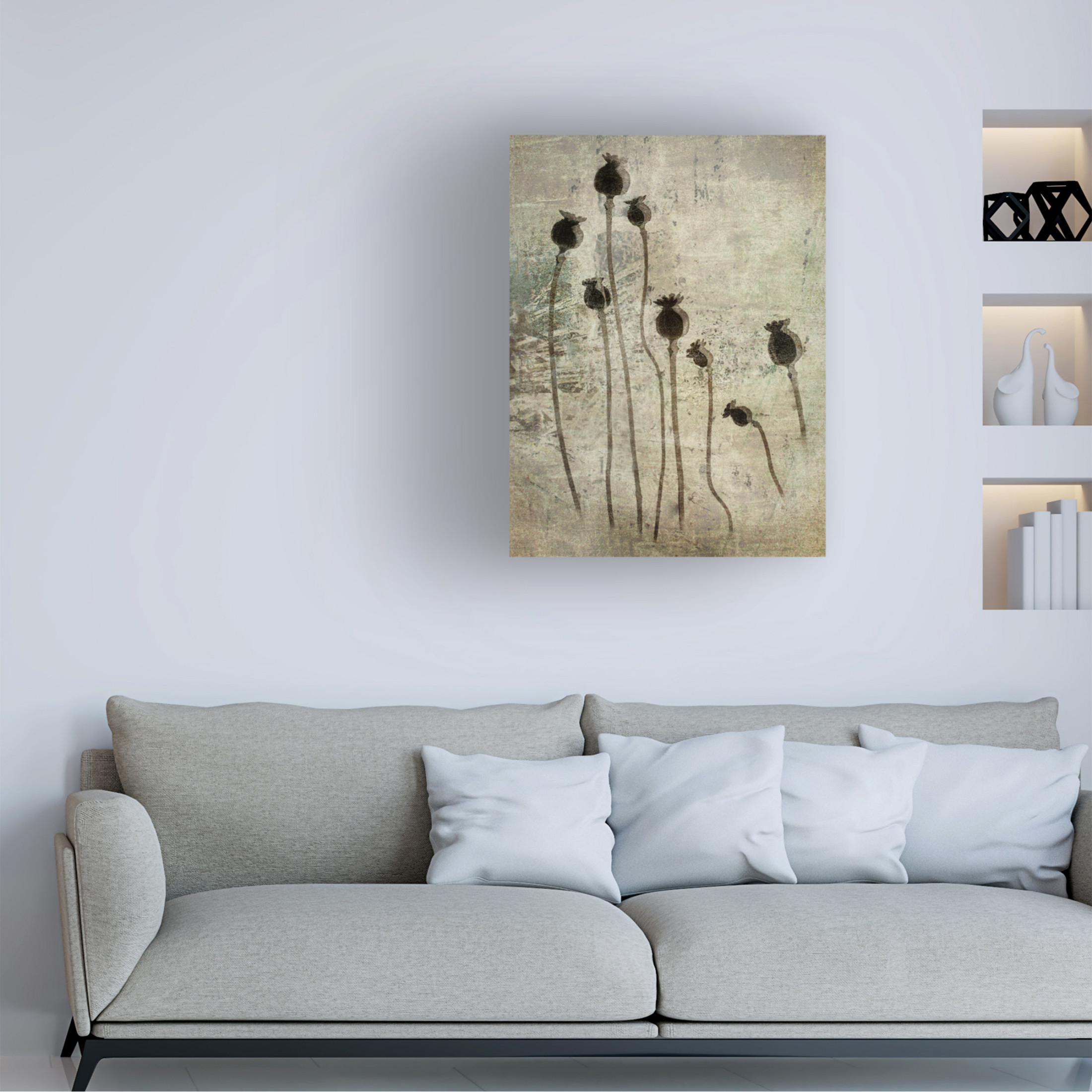 Canvas Wall Art - Nel Talen 'Poppy Seedlings' Wall Art for Living Room, Bedroom, or Office D?cor by Trademark Fine Art - 35 x 47 Inches