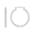 thumbnail image 2 of Angara Lab Grown Diamond Earrings - Prong-Set Round Diamond Hoop Earrings in Platinum for Women, 2 of 8