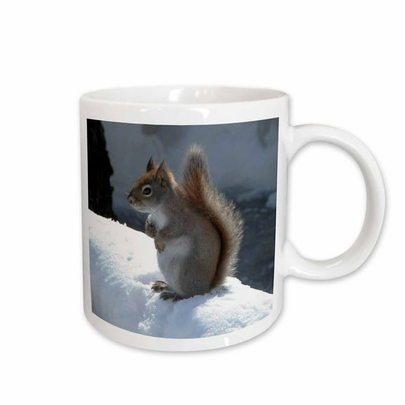 3drose, Red Squirrel in the Snow, 11oz Mug
