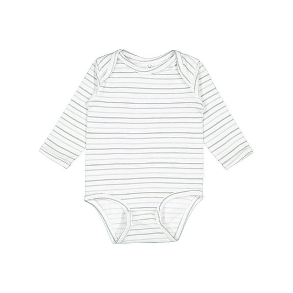 Rabbit Skins B08138581 Infant Fine Jersey Long Sleeve Bodysuit, Shadow Stripe -   Born