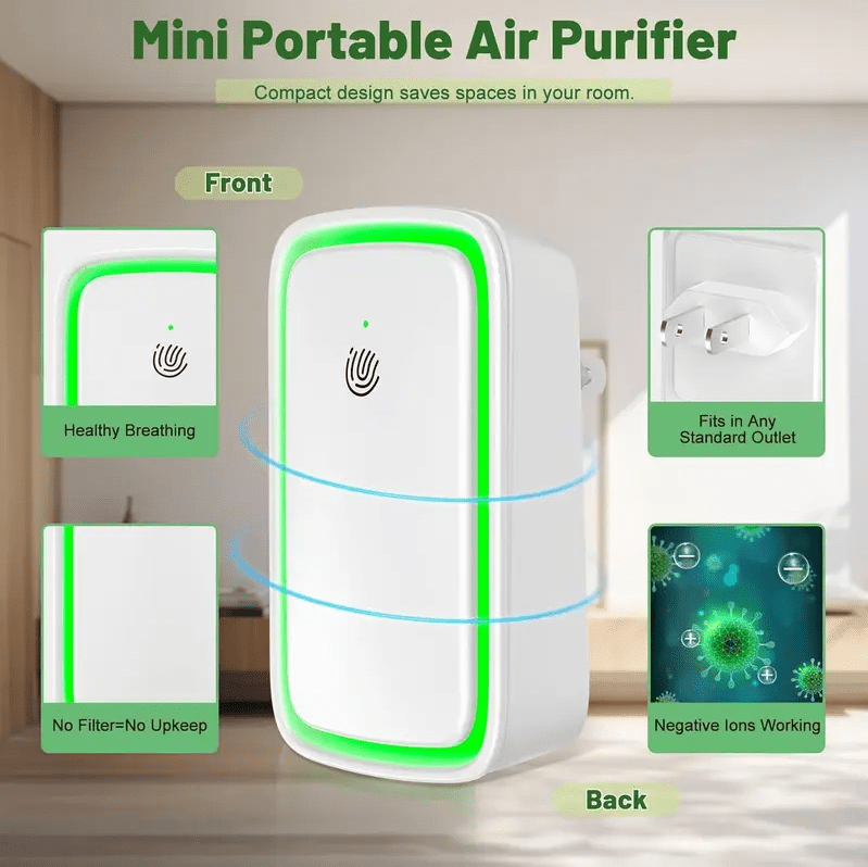 JahyShow Plug in Air Purifier, 4 Pack Negative Ion Air Ionizers Mini Portable Air ionizers for Home Bedroom Office