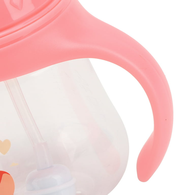Sippy Cup Non-spill Cup Straw Cup Toddler Cup Baby Cup With Draw  Breastfeeding Bottle Drinking Milk Bottle For KidPink