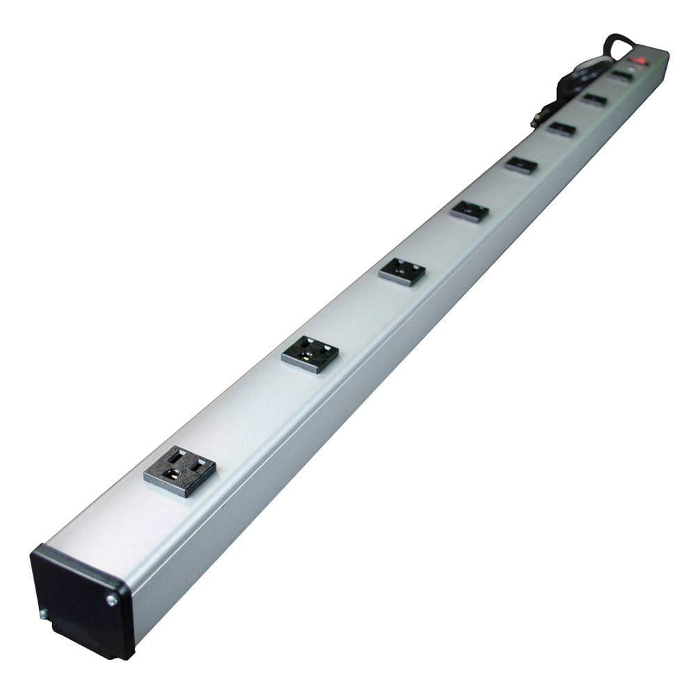 Plugmold PMTR2S306 Multi Outlet Strip, Stainless Steel, White