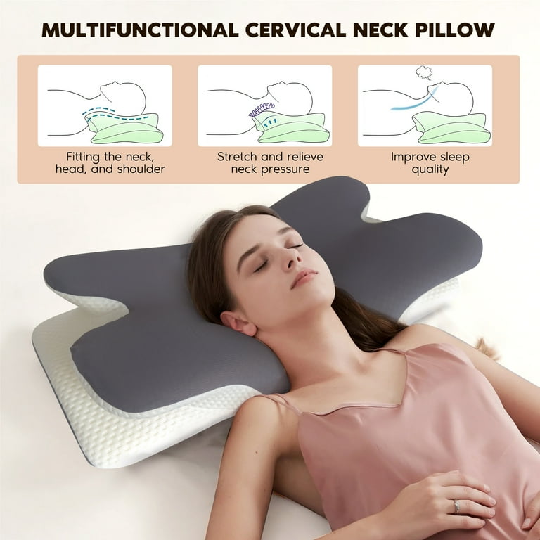 HIJOB Memory Foam Ergonomic Cervical Neck Support Bed HIJOB Memory Foam Ergonomic Cervical Neck Support Bed