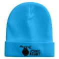 thumbnail image 5 of Spooky Night Embroidered 12 Inch Long Knitted Beanie - Aqua OSFM, 5 of 5