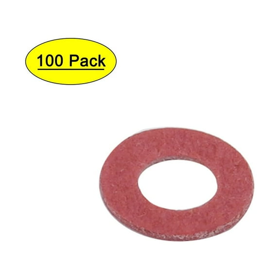 4mmx8mmx0.5mm Fiber Motherboard Insulating Gasket Flat Washer Red 100pcs