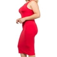 thumbnail image 3 of MOA COLLECTION Women's Plus Size Solid Comfy Stretchy Round Neck Slim Fit Bodycon Sleeveless Midi Dress, 3 of 4