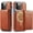 Brown, variant on MOHEYO Removable Wallet MagSafe Compatible Leather Case for iPhone 13 Pro Max - Brown