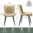thumbnail image 2 of Kidol & Shellder Upholstered Dining Chair Set of 2 PU Fuax Leather Mid Back Kitchen Side Chairs, Beige, 2 of 6