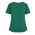 thumbnail image 5 of 2 Pocket Scrub Top for Women V Neck Short Sleeve Side Slit Top Made with Soft Stretch Durable Fabric, #01 Dark Green, XXL, 5 of 6