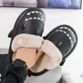thumbnail image 1 of Shark Slides Invierno, Mujeres y Hombres, Fuzzy Cómodo Algodón Invierno Cálido Antideslizante Shark Pantuflas Negro JAMW Sencillez, 1 of 4