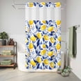 thumbnail image 6 of No Hook Shower Curtain, Summer Lemon Shower Curtains for Bathroom with See Through Top Window, Watercolor Yellow Blue Garden Floral Waterproof & Washable Bath Curtain Narrow 54"x78", 6 of 9