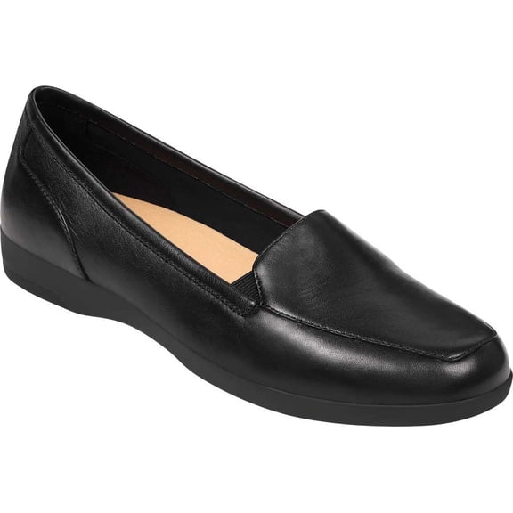 Women's Easy Spirit Devitt Loafer Black Leather 7.5 WW