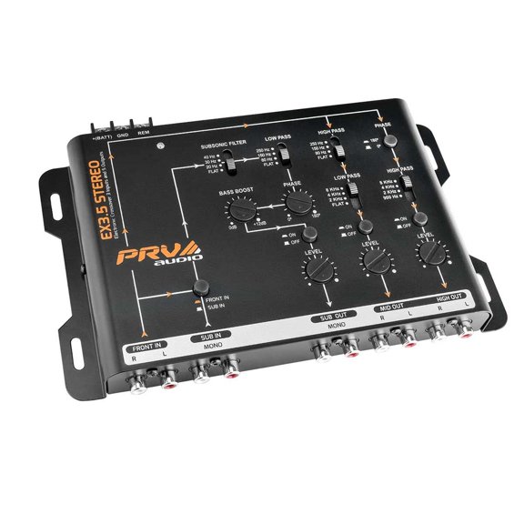 Crossover de Audio para Coche PRV AUDIO EX3.5 Estéreo 3 Vías 9 Voltios 4 en 6 Canales RCA