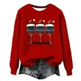 thumbnail image 5 of Craaazy Christmas Sweaters for Women Crew Neck Long Sleeve Shirts Xmas Holiday Warm Tops Gifts, 5 of 5