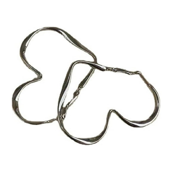 Nmdmisc Vintage Heart Hoop Earrings Hollow Heart Earrings Large Heart dangle Earrings Silver Love Heart Earrings Jewelry for Women