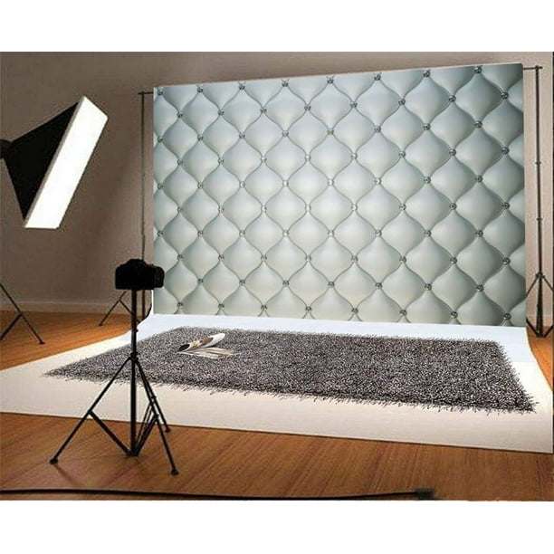 ABPHOTO 7x5ft Photography Backdrop Fancy Sofa White Headboard Diamond